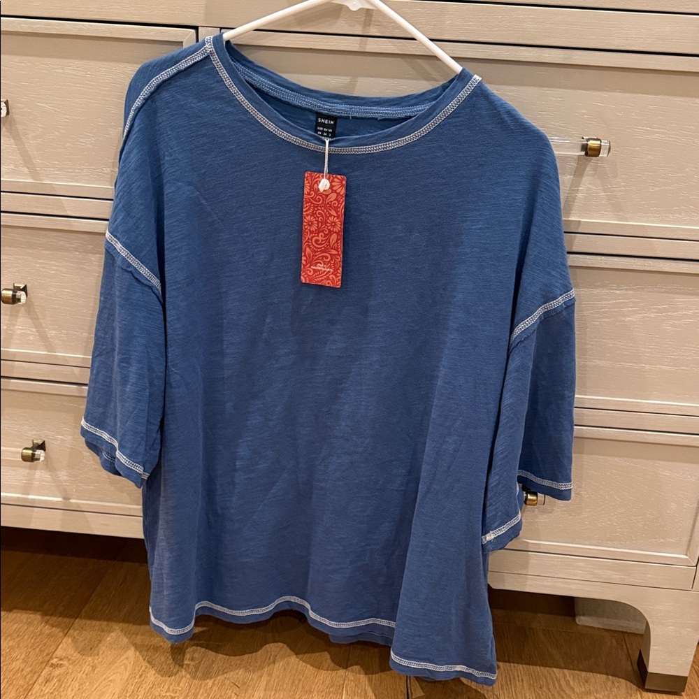 SHEIN Blue Long Sleeve Tee